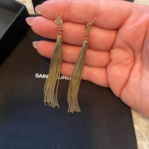 Saint Laurent Gold Tassel Earrings